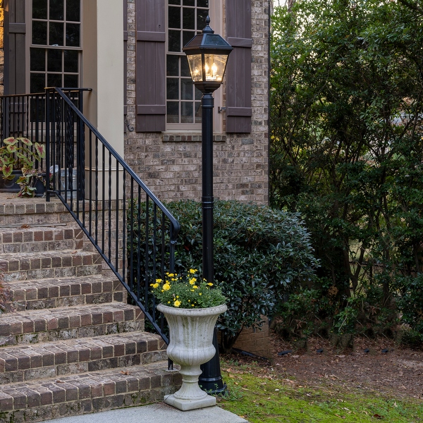 Gama Sonic Imperial Bulb Solar Warm White LED Post Light w 3 Fitter Bed Bath Beyond 37906520