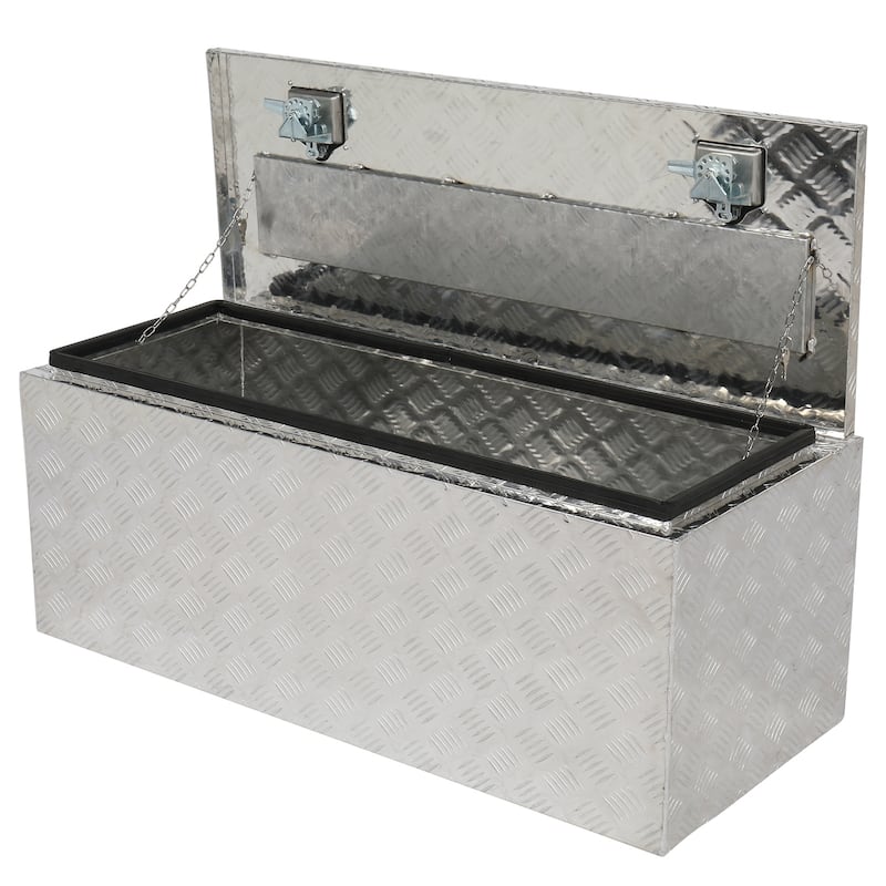 42" Aluminum Under Body Toolbox 5 Bar Tread Silver - N/A - Silver