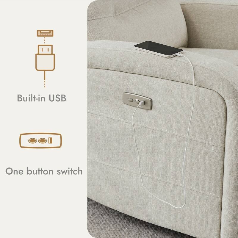 Spruce & Spring Cheryl Power Glider Swivel Rocker Recliner Chair Nursery Recliner