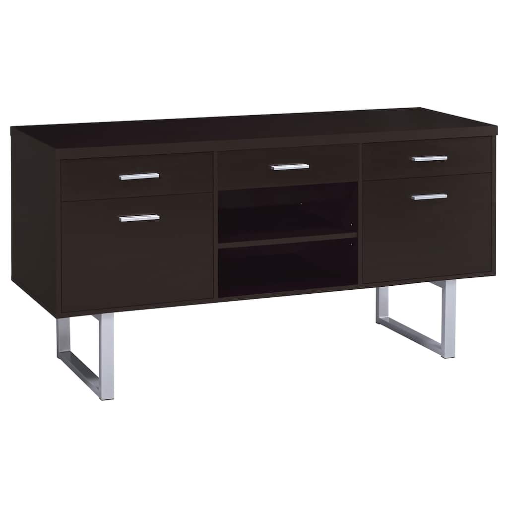 Lawtey 5-drawer Home Office Storage Credenza Cappuccino - 60.00" x 15.50" x 30.00"