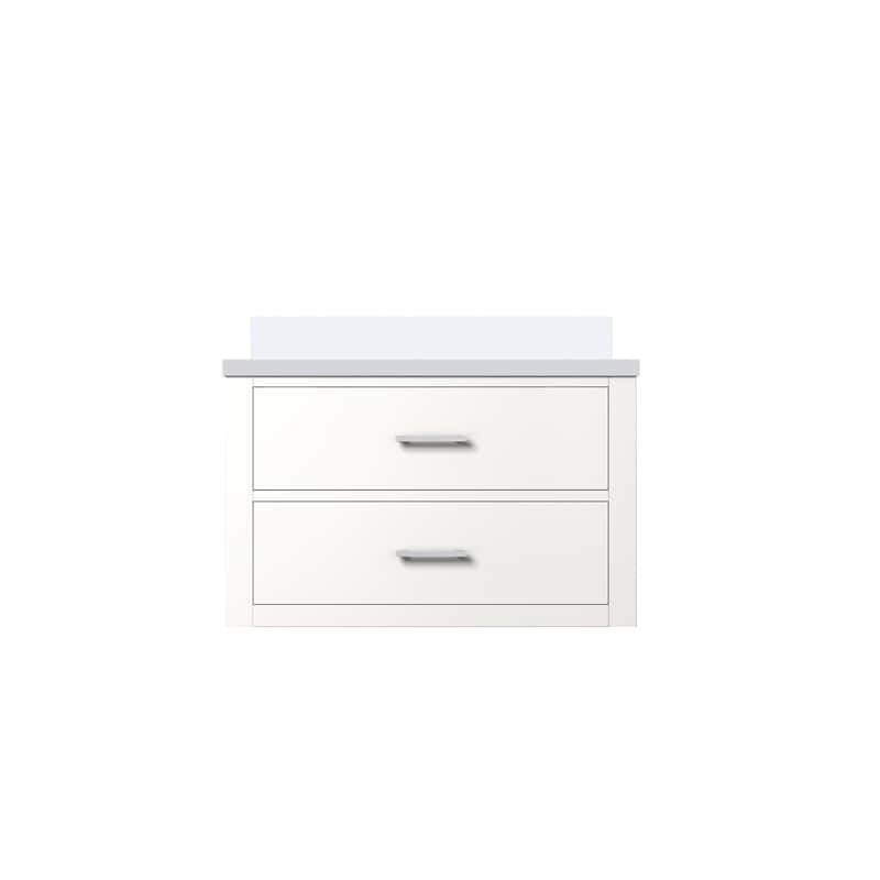 Castor Bath Vanity with Quartz Top and Sink - 30 inch - White