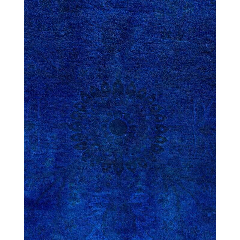 Fine Vibrance One-of-a-Kind Hand-Knotted Area Rug - Blue, 9' 1" x 12' 6" - 9' 1" x 12' 6"