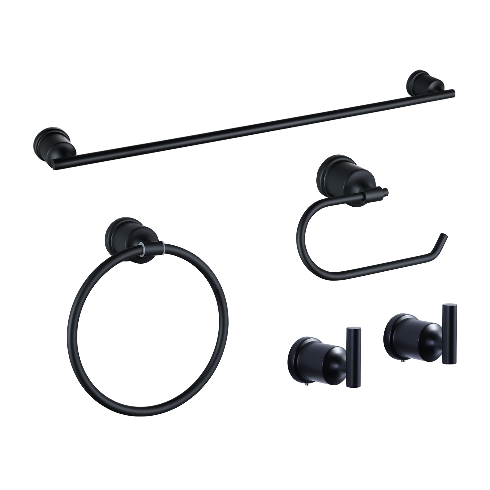 Better Homes & Gardens 5pc Bath Hardware and Towel Holder Set - Matte Black - 1 Each