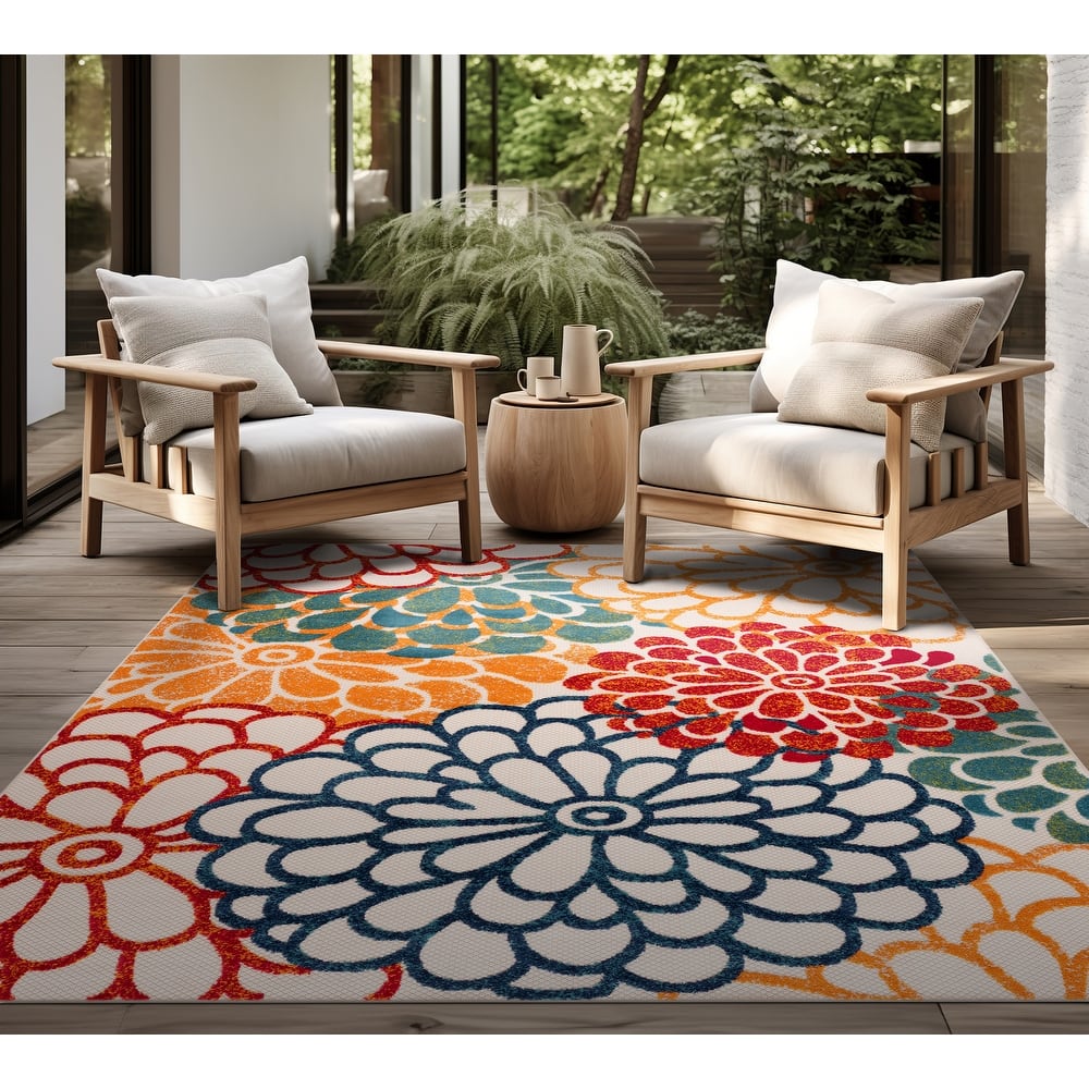 Origin Coastal Floral Indoor/Outdoor Area Rug