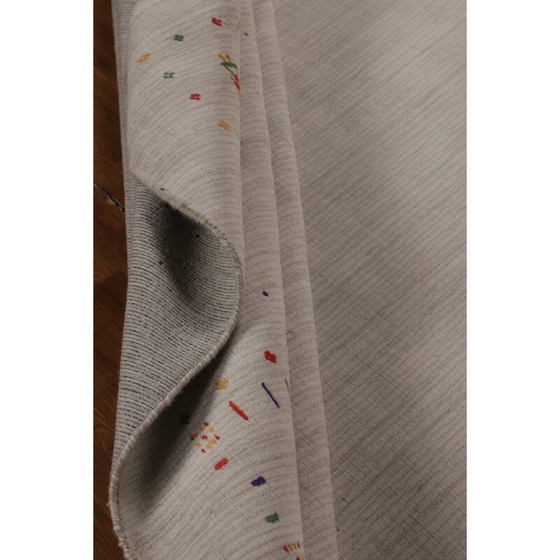Gabbeh Indian Area Rug Hand-Knotted Wool Carpet - 8'1" X 9'9"