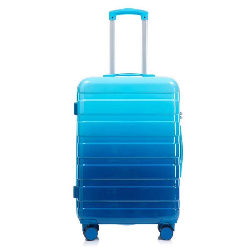 3-Piece, Modern Luggage Sets, Gradient Luggage with Combination Lock and 4 Swivel Wheels, for Boarding Travel, Navy+Light Blue