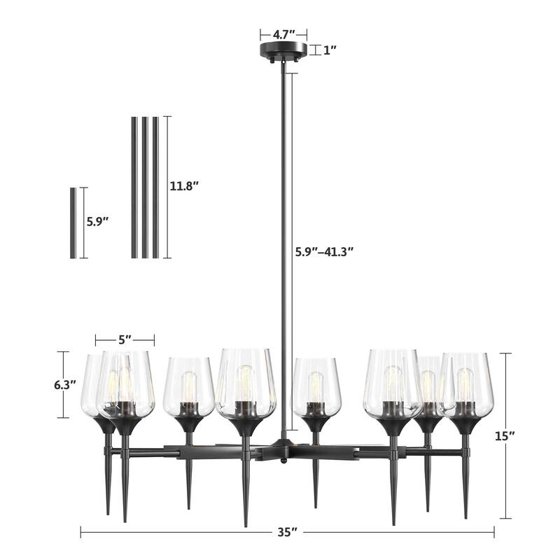 8 - Light Dimmable Classic Traditional Chandelier - N/A