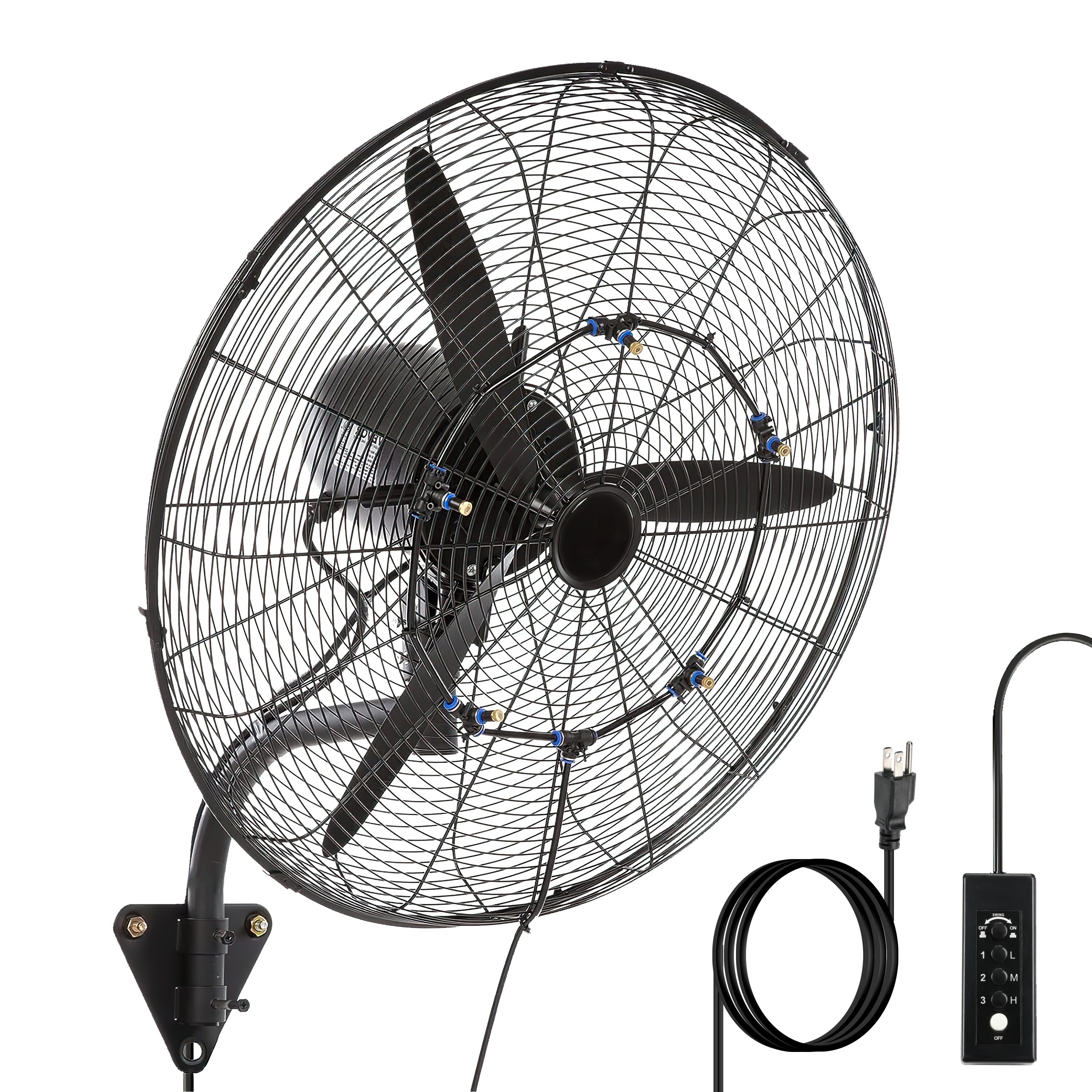Outdoor oscillating misting fan wall mount online