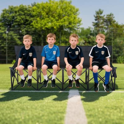 Portable Folding Soccer Benches for Team, 4/6/9 Seats with Carry Bag
