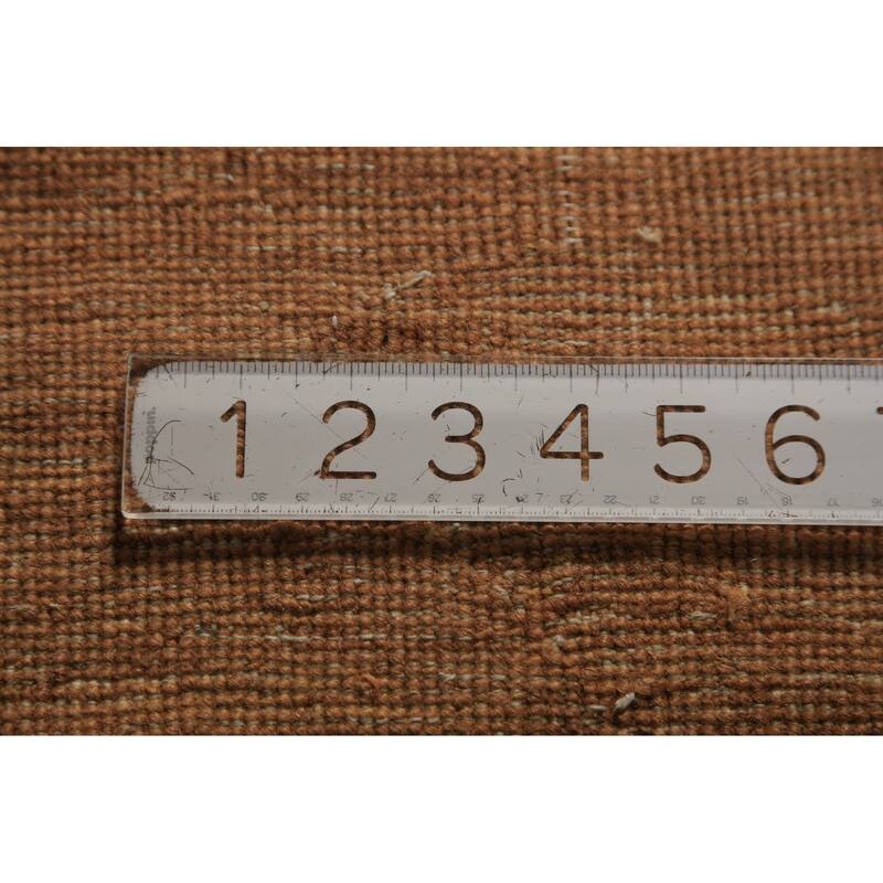 Brown Gabbeh Modern Area Rug Hand-Knotted Wool Carpet - 4'11" x 6'6"