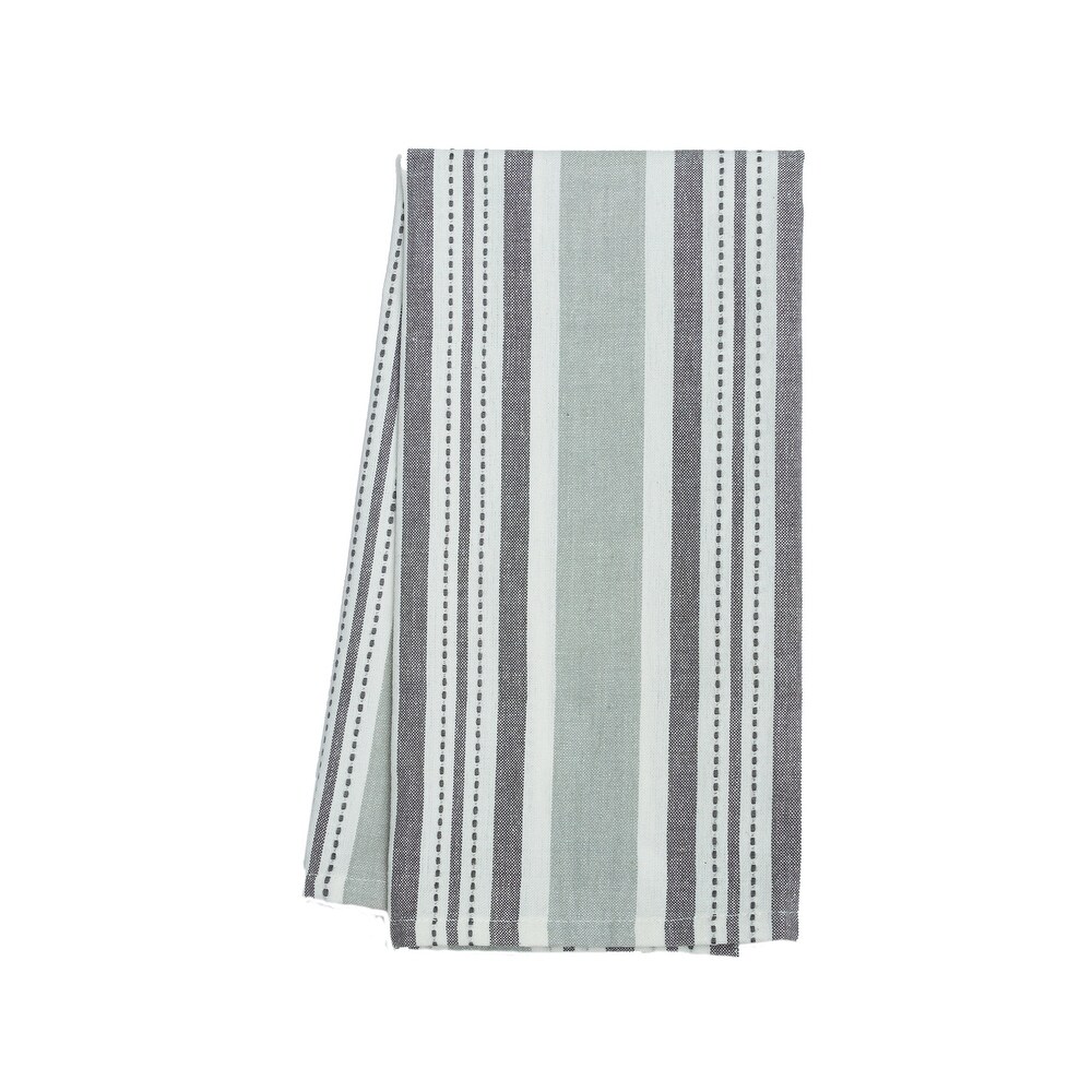Elrene Everyday Casual Prints Assorted Cotton Fabric Kitchen Towels, Set of 4, Gray