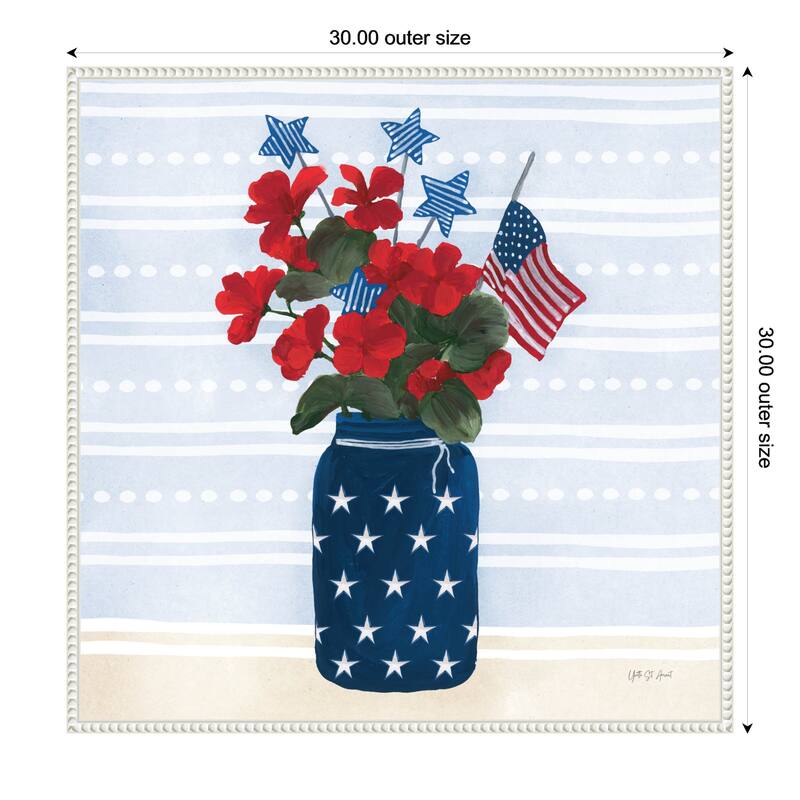 American Gnome IX by Yvette St. Amant Framed Canvas Wall Art Print - 30 x 30 in