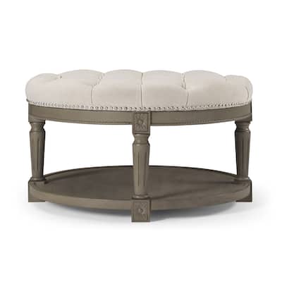 Maven Lane Mesa Round Upholstered Coffee Table