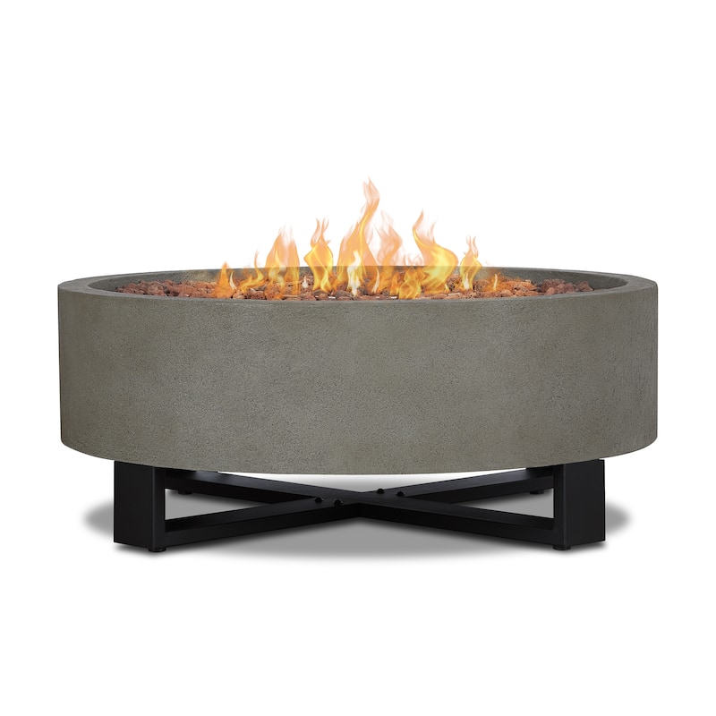 Idledale 40" LP Fire Bowl in Glacier Gray by Real Flame