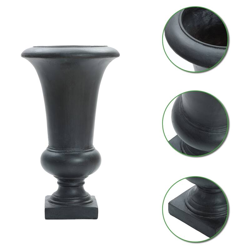 22.75" H Handmade Fiber Stone Tall Urn Planter Pot