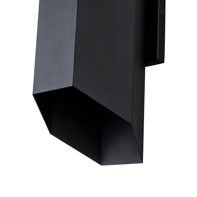 2-Light Hexagonal LED Outdoor Wall Sconce Dimmable Iron Exterior Lamp