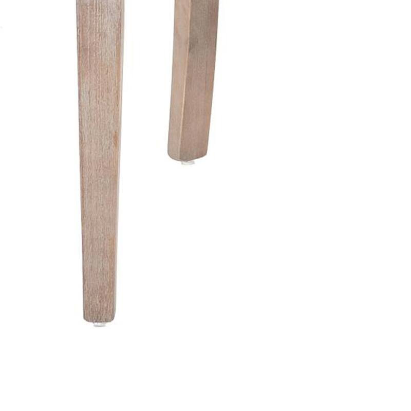 Cly Dining Side Chair Set of 2, Dark Gray, Natural Brown Solid Wood