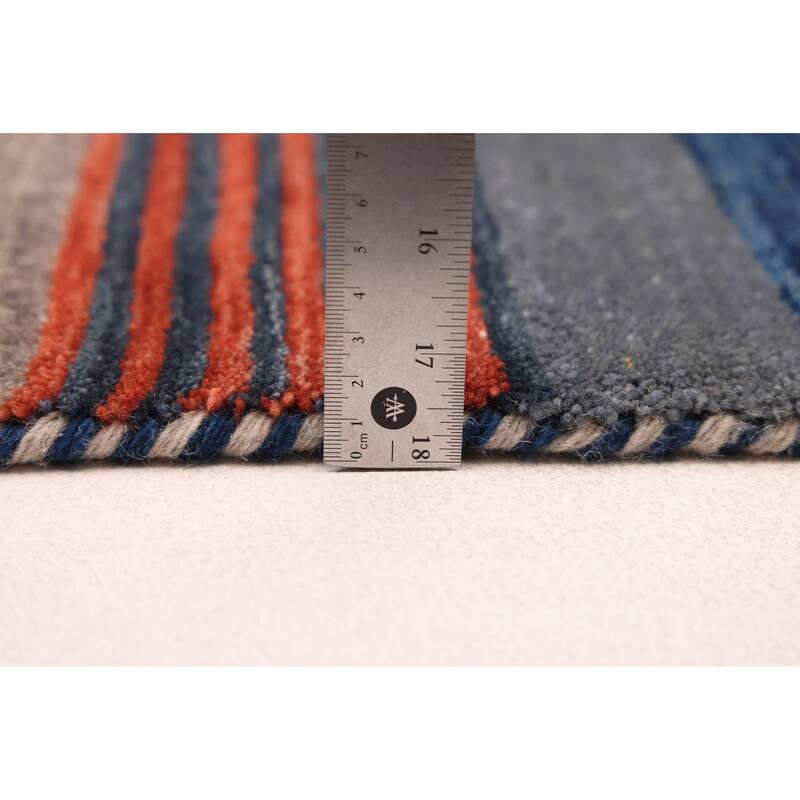 ECARPETGALLERY Hand Loomed Kashkuli Gabbeh Dark Blue Wool Rug - 6'10 x 9'9