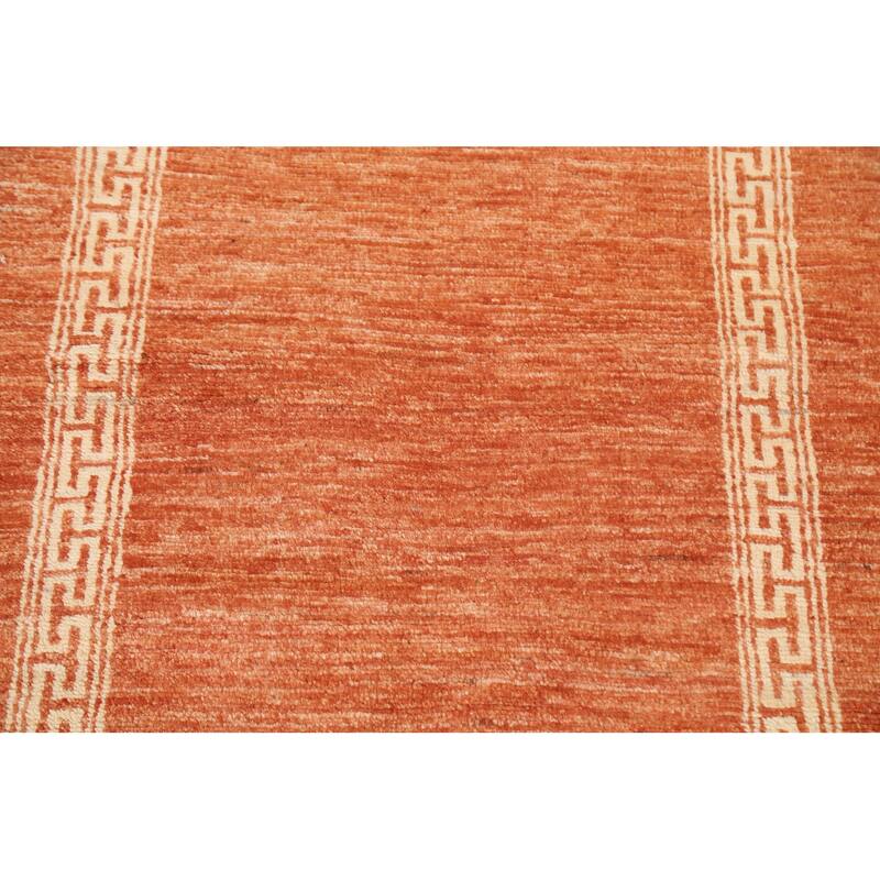 Geometric Bordered Gabbeh Kashkoli Runner Rug Wool Hand-knotted Carpet - 2'4" x 4'9"