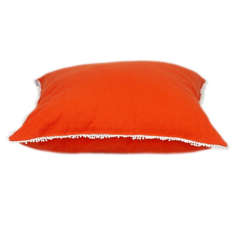 HomeRoots 20" Orange Cotton Throw Pillow
