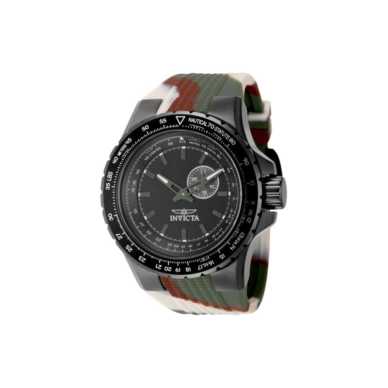 Invicta Men's 49730 Aviator Quartz VD72 Black Dial Watch