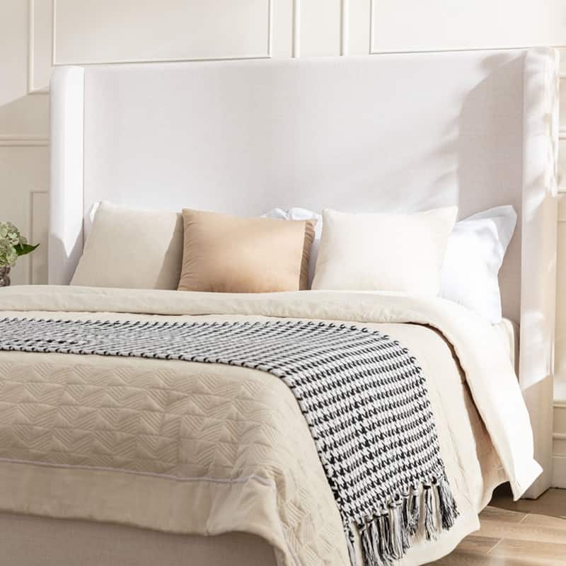 Tall Headboard Upholstered Bed Elegant Simplicity Bedroom Bed