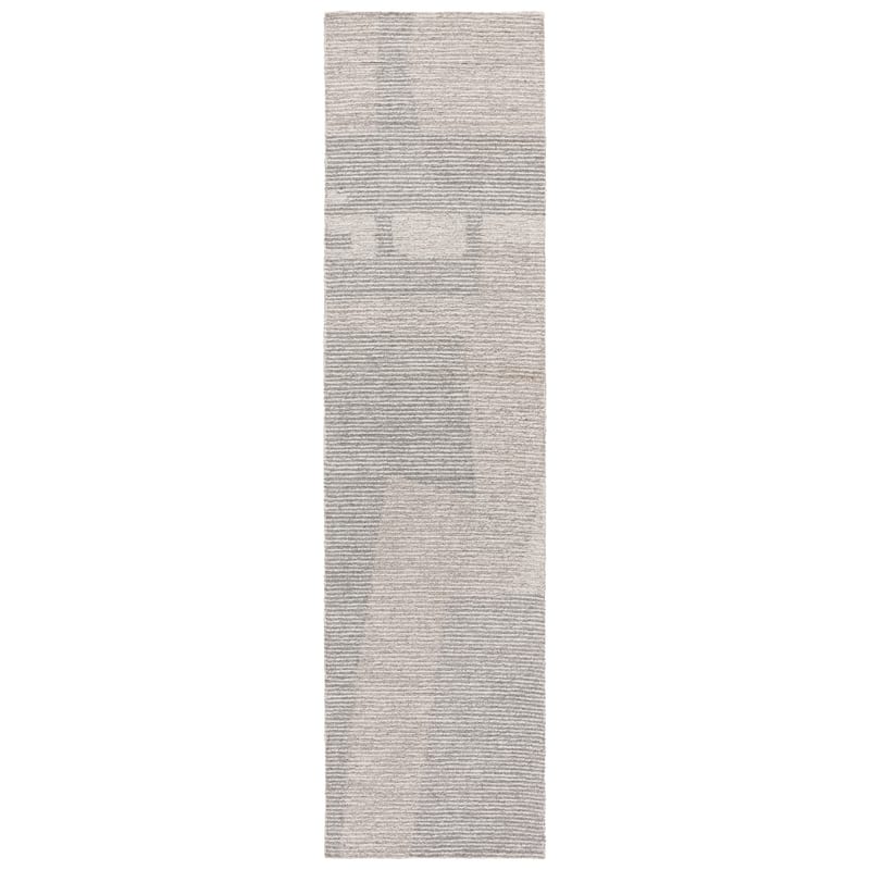 SAFAVIEH Handmade Ebony Sunniva Modern Contemporary Wool Rug - 2'3" x 9' Runner - Grey/Beige