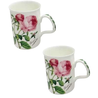 Roy Kirkham Lancaster Mug-Redoute Rose - set of 2 - Large Rose