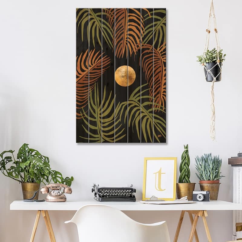 Tropical Night Print On Wood by Bria Nicole - Multi-Color