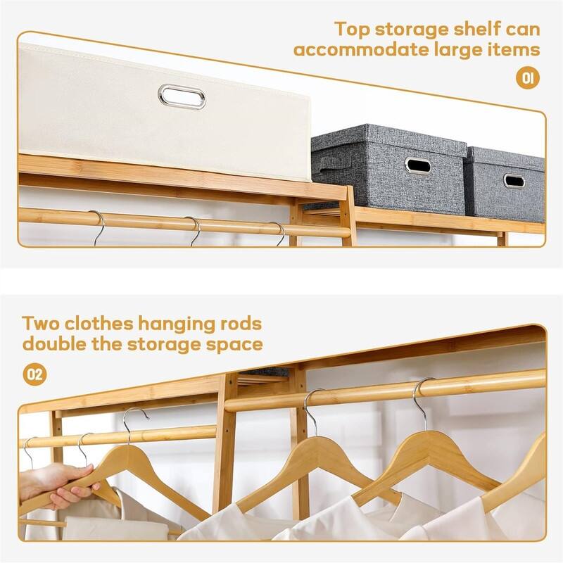 Clothes Rack Heavy Duty Garment Racks - 15.74"D x 61"W x 67"H