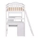 preview thumbnail 17 of 47, Twin size Loft Bed with Drawers, Cabinet, Shelves and Desk, White