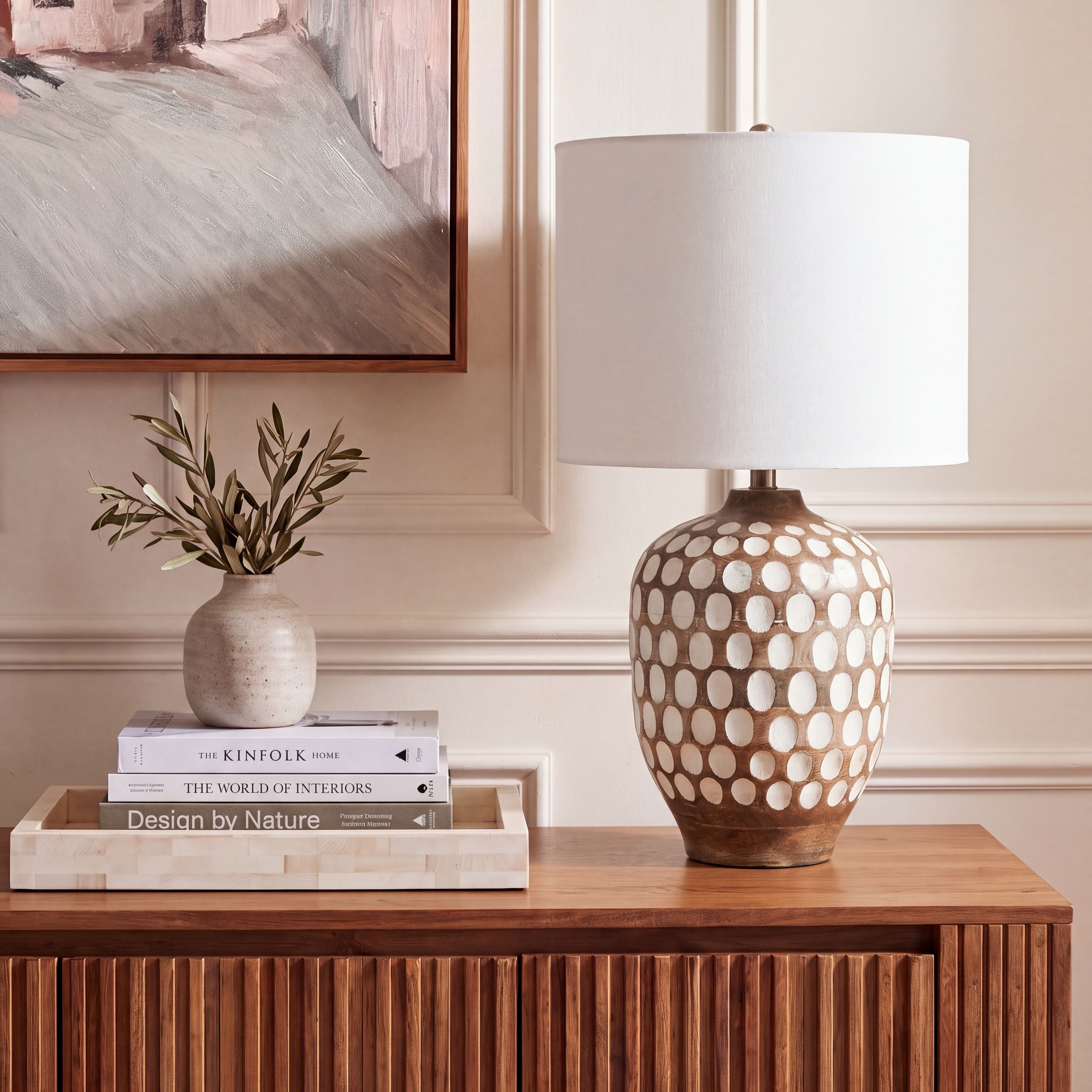 SAFAVIEH Lighting Ismahan Boho Wood Table Lamp, 24-Inch, Natural - 13Wx13Dx24H