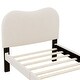preview thumbnail 34 of 33, Upholstered platform bed with wooden support feet