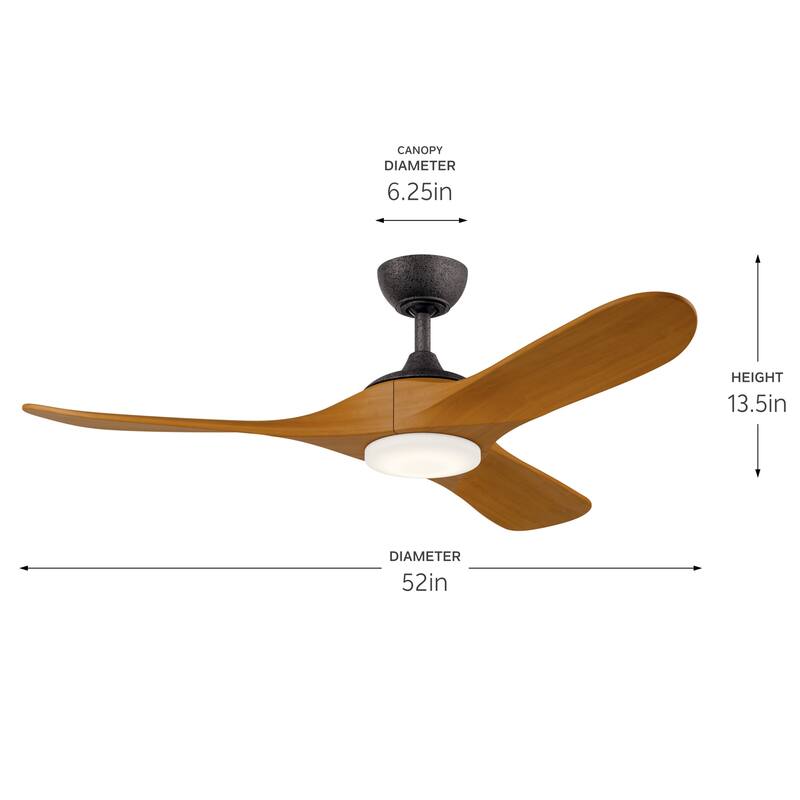Kichler Lighting Mylo 53 Inch Ceiling Fan with Satin Etch Cased Opal Glass