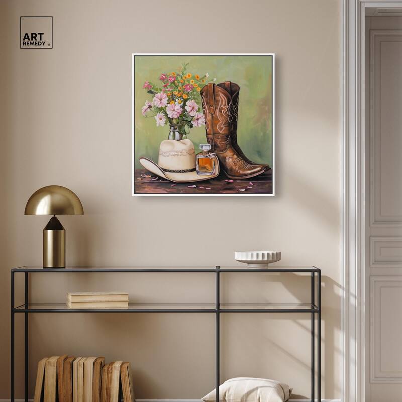 Spring Green Cowboy Necessities Canvas by Art Remedy