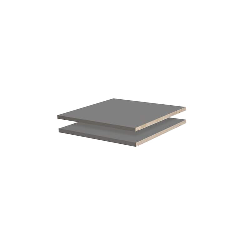 Palace Imports 100% Solid Wood Shelves for Metro, Cosmo Wardrobe Armoires, Set of 2 - Grey