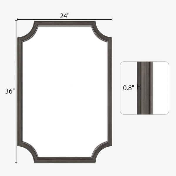 dimension image slide 2 of 3, Full Scalloped Corners Arch Square Mirror