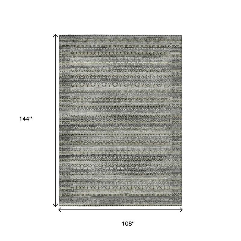 HomeRoots Striped Transitional Rectangle Outdoor Rug