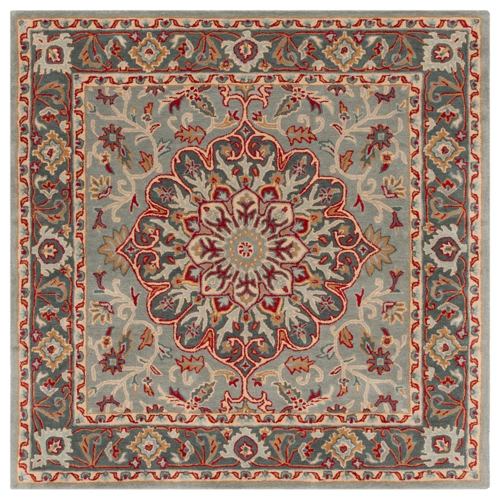 SAFAVIEH Handmade Heritage Leaf Stamp Traditional Wool Rug