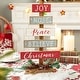 preview thumbnail 8 of 13, Glitzhome Christmas Tree Shaped Wooden Nativity Sign Table Decor for Holiday Party