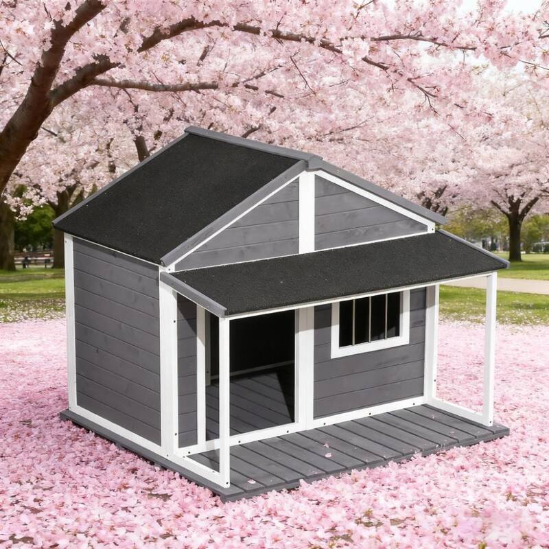 Dog Kennel House Medium Dogs, 53 lbs, Gray
