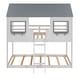 preview thumbnail 4 of 15, Merax Twin Over Twin House Bunk Bed with Guardrail & Ladder