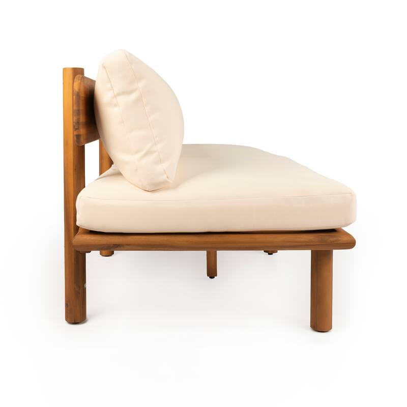 Christopher Knight Home - Ardeno Outdoor Acacia Wood Sofa Loveseat with Cushions and Water-Repellent Fabric - 71.54