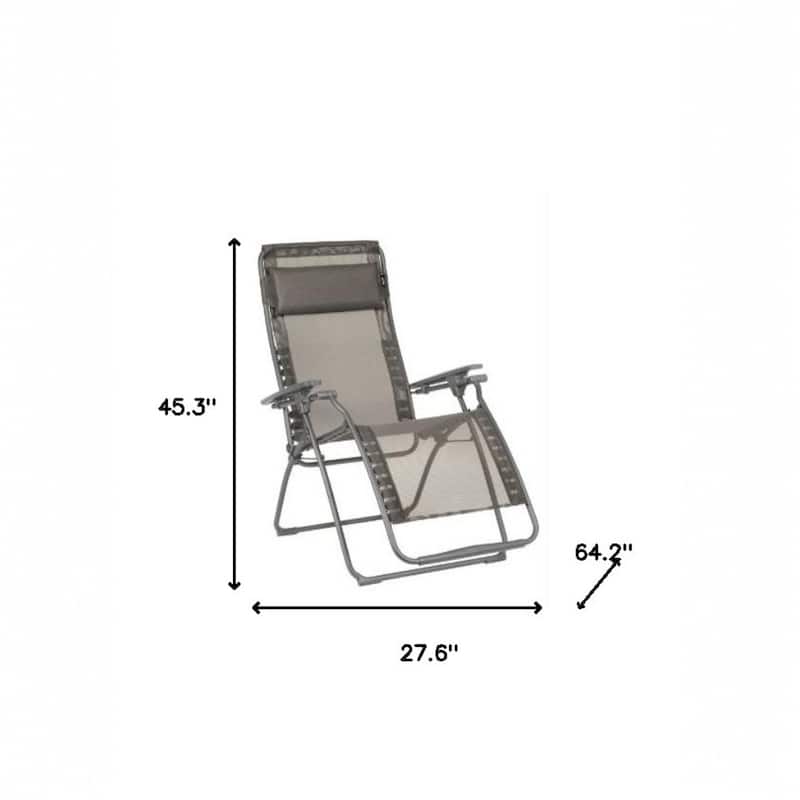 HomeRoots 28" Graphite and Gray Metal Zero Gravity Chair