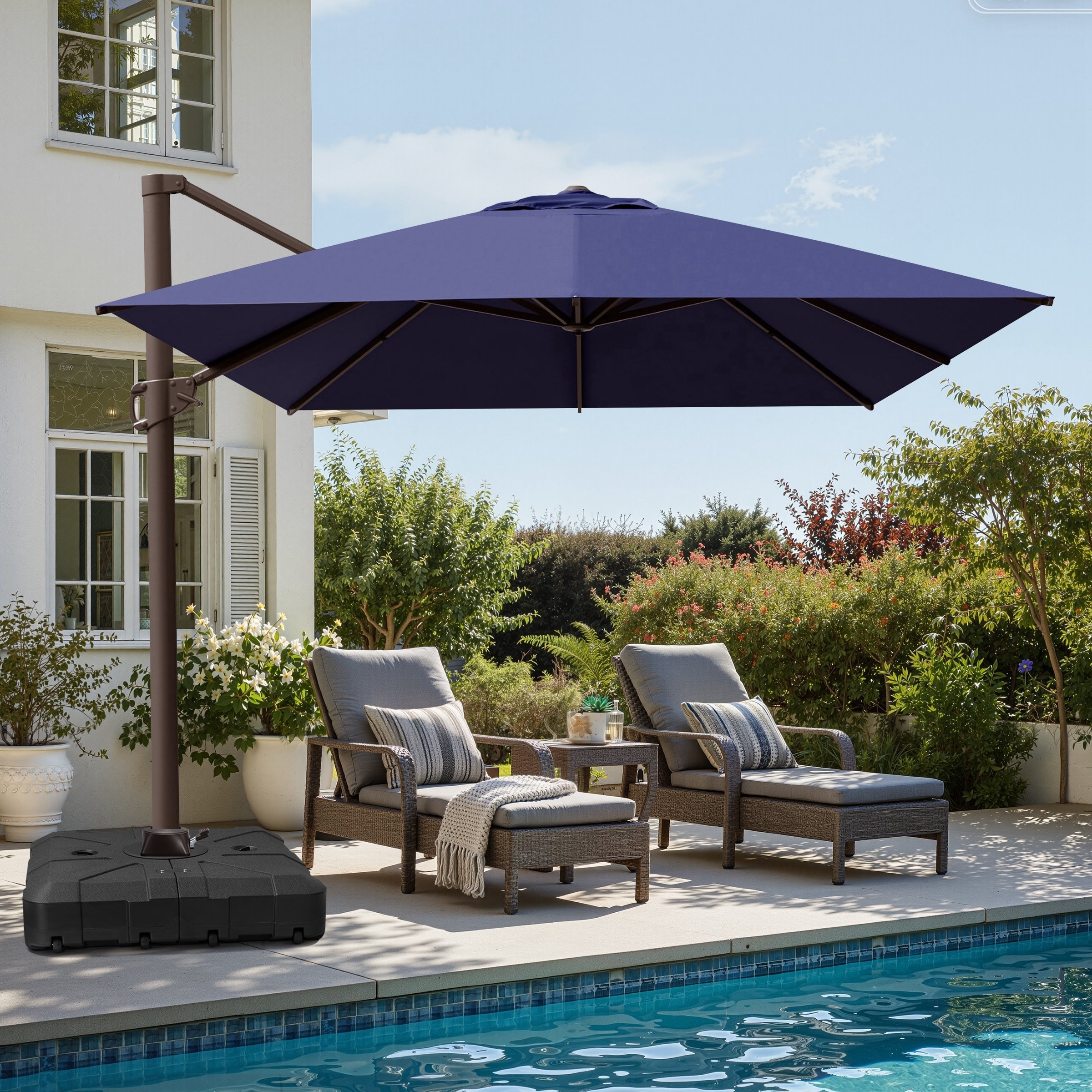 13 foot offset patio umbrella AKZ PLUS 13' Octagonal Aluminum Cantilever DOUBLE TOP DESIGN Victoria 13 ft. Octagonal Cantilever