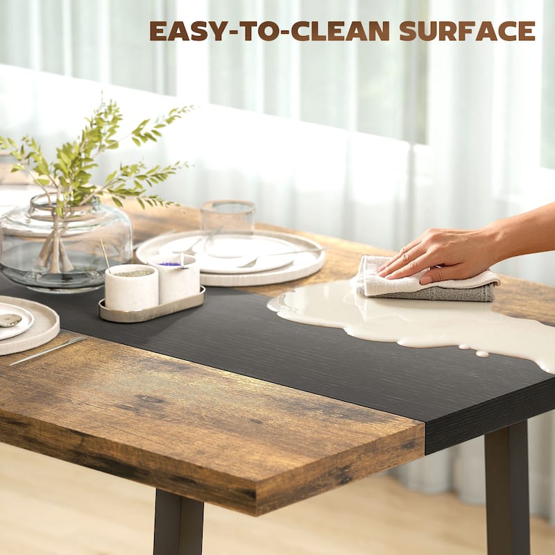 MDF Top and Steel Legs 8 Seater Dining Table Melamine finish - 70.9" W x 33.5" D x 29.5" H