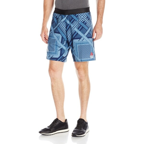 Reebok NEW Blue Mens Size XL Printed Cross-Fit Athletic Training Shorts