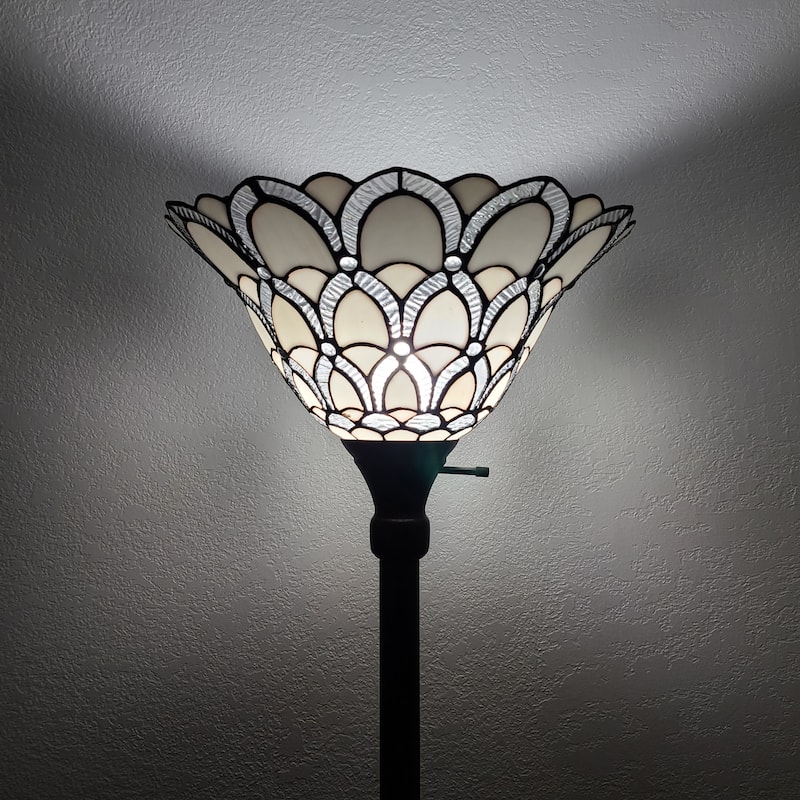 Tiffany Style 69" Jeweled Peacock Floor Torchiere Lamp Amora AM071FL14