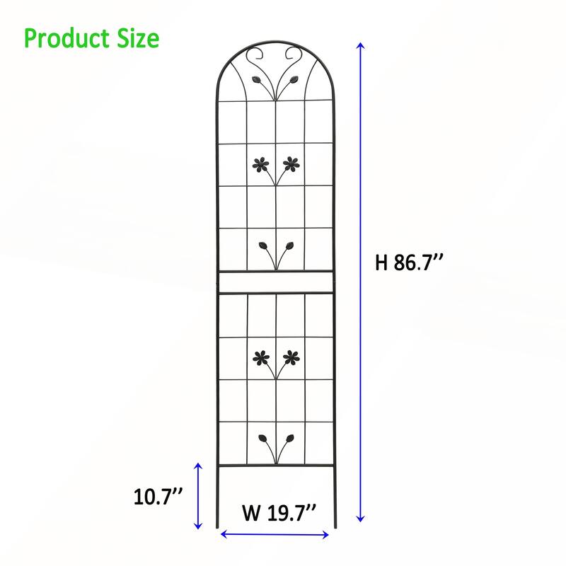 4 Pack Metal Garden Trellis 86.7in x 19.7in Rustproof Trellis