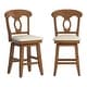 preview thumbnail 11 of 30, Ronda Napoleon Back Wood Swivel Chair Oak - Counter Height